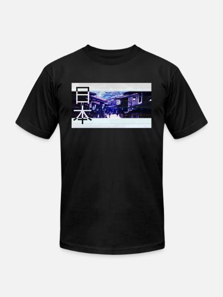 Japan Retro Aesthetic - Unisex Jersey T-Shirt by Bella + Canvas - black