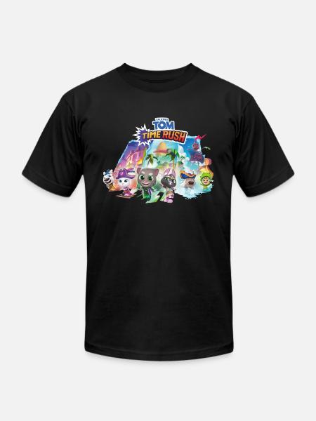 Talking Tom Time Rush Tom And The Magic Gate - Unisex Jersey T-Shirt by Bella + Canvas - black