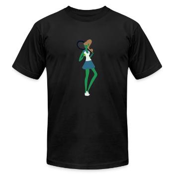 Gobelin de tennis - T-shirt unisexe Bella + Canvas - noir - Devant - Jose (178cm)