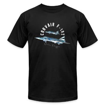 Convair F-102 Delta Dagger - Unisex Jersey T-Shirt by Bella + Canvas - black - Front - Jose (178cm)