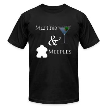 Martinis and Meeples - Unisex Jersey T-Shirt by Bella + Canvas - black - Front - Jose (178cm)
