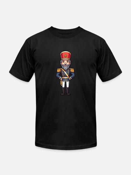 Nutcracker Figurine - Unisex Jersey T-Shirt by Bella + Canvas - black
