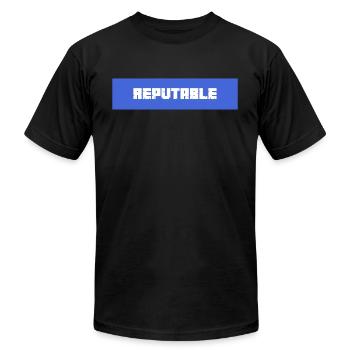 Reputable white/blue - Unisex Jersey T-Shirt by Bella + Canvas - black - Front - Jose (178cm)