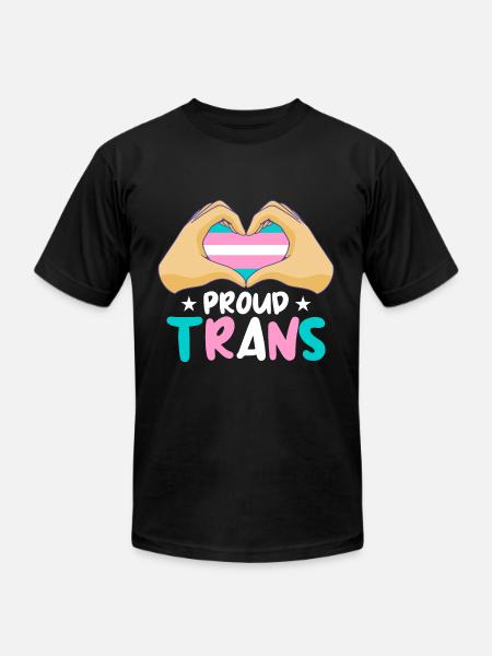 Proud Trans - Unisex Jersey T-Shirt by Bella + Canvas - black