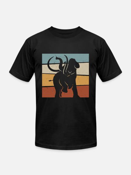 Retro Mammoth Prehistoric Elephant - Unisex Jersey T-Shirt by Bella + Canvas - black
