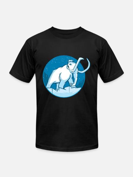 Winter Mammoth Prehistoric Elephant - Unisex Jersey T-Shirt by Bella + Canvas - black