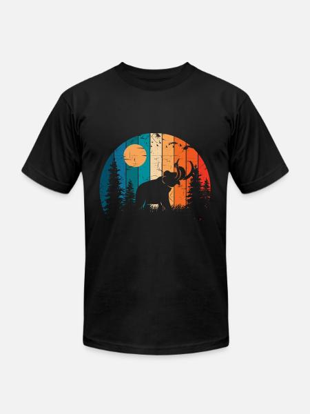 Retro Prehistoric Animal Mammoth - Unisex Jersey T-Shirt by Bella + Canvas - black