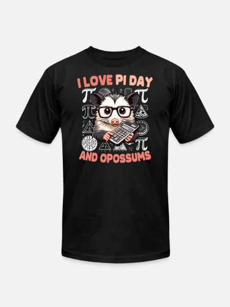 Pi Day Opossum - Unisex Jersey T-Shirt by Bella + Canvas - black