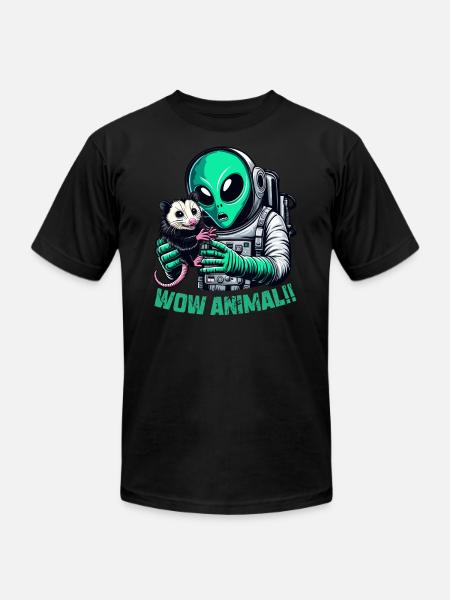 Aliens And Opossum - Unisex Jersey T-Shirt by Bella + Canvas - black