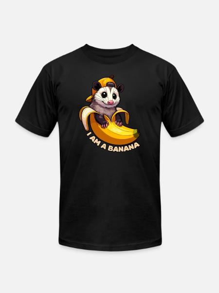 Adorable Banana Opossum - Unisex Jersey T-Shirt by Bella + Canvas - black