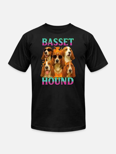 Basset Hound - Unisex Jersey T-Shirt by Bella + Canvas - black