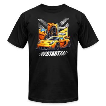 start - Unisex Jersey T-Shirt by Bella + Canvas - black - Front - Jose (178cm)