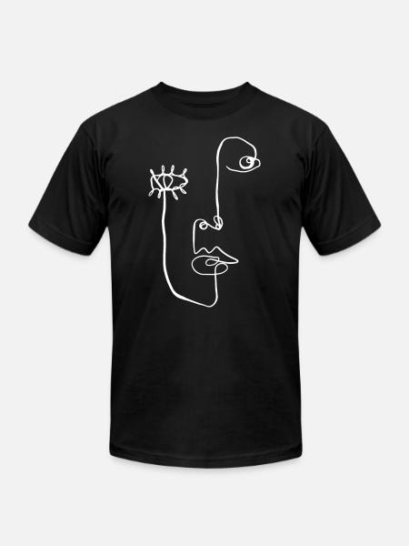 Face Line - Unisex Jersey T-Shirt by Bella + Canvas - black