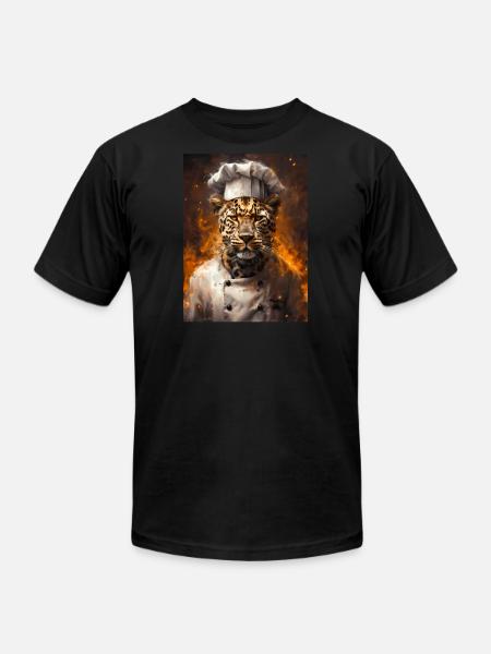 Chef Leopard - Unisex Jersey T-Shirt by Bella + Canvas - black