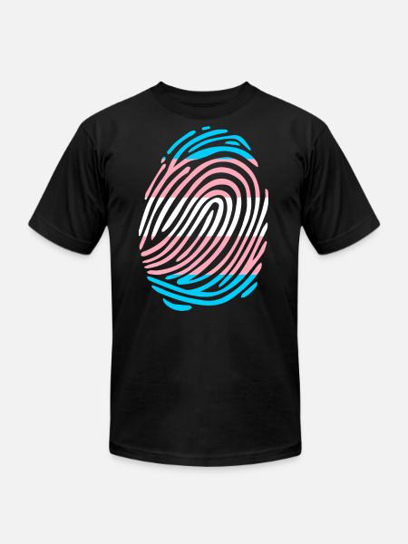 Trans Fingerprint - Unisex Jersey T-Shirt by Bella + Canvas - black