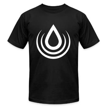 droplet - Unisex Jersey T-Shirt by Bella + Canvas - black - Front - Jose (178cm)