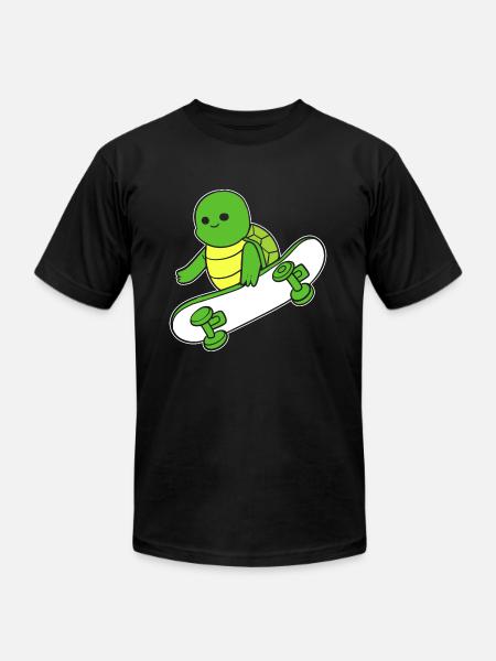 Turtle Skateboarder Skateboarder Gift - Unisex Jersey T-Shirt by Bella + Canvas - black