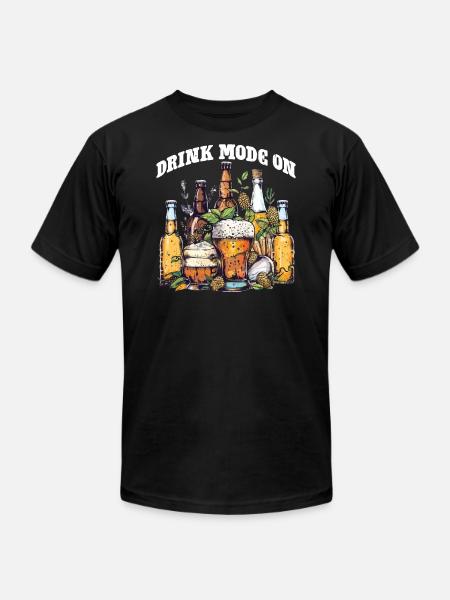 Drink Mode On - Unisex Jersey T-Shirt by Bella + Canvas - black