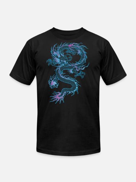 chinese dragon - Unisex Jersey T-Shirt by Bella + Canvas - black