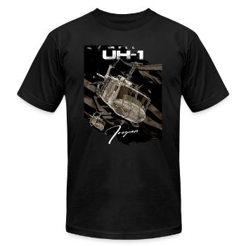 USA Bell UH-1 Iroquois Helicopter - Unisex Jersey T-Shirt by Bella + Canvas - black - Front - Jose (178cm)