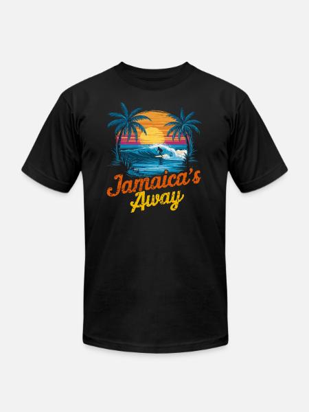 Jamaica's Away - Unisex Jersey T-Shirt by Bella + Canvas - black