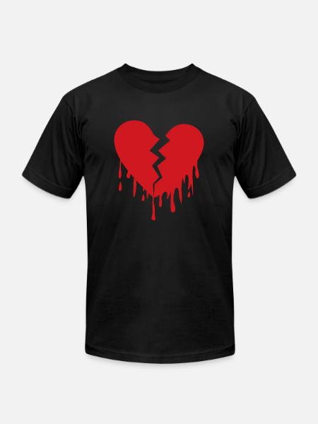 Broken heart - Unisex Jersey T-Shirt by Bella + Canvas - black