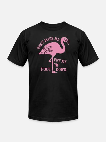Flamingo Foot Down - Unisex Jersey T-Shirt by Bella + Canvas - black
