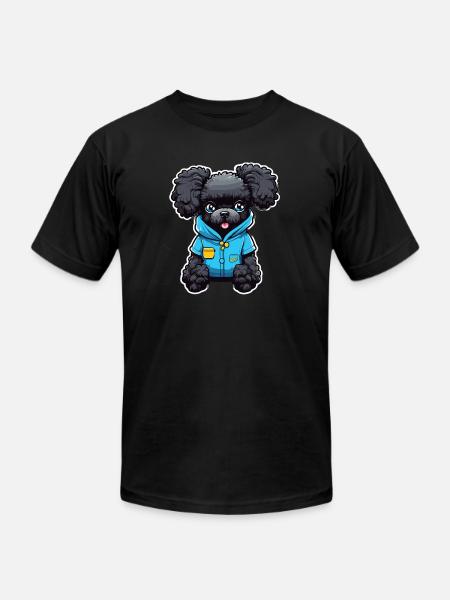Poodle in Blue Pajamas - Unisex Jersey T-Shirt by Bella + Canvas - black