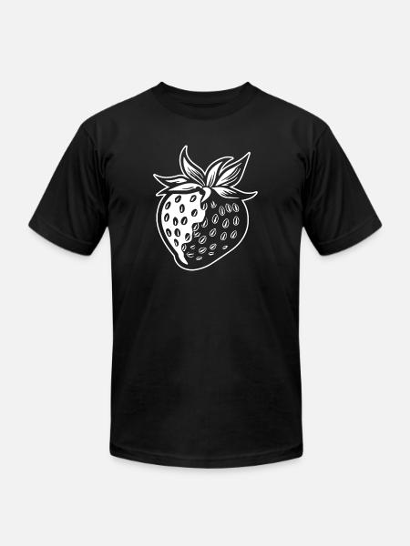 Strawberry Fruit Berries - Unisex Jersey T-Shirt by Bella + Canvas - black