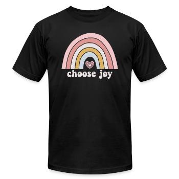 Choose Joy - Unisex Jersey T-Shirt by Bella + Canvas - black - Front - Jose (178cm)