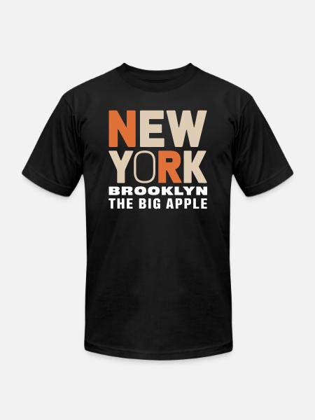 New York Brooklyn - The Big Apple Classic Design - Unisex Jersey T-Shirt by Bella + Canvas - black