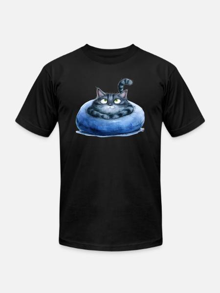 Funny Cat - Unisex Jersey T-Shirt by Bella + Canvas - black