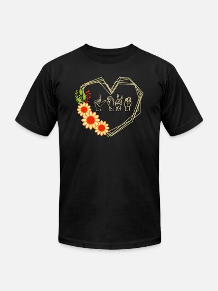 Finger Code Love - Unisex Jersey T-Shirt by Bella + Canvas - black