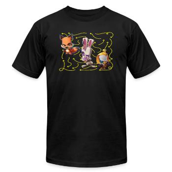 zooba skippy retro - Unisex Jersey T-Shirt by Bella + Canvas - black - Front - Jose (178cm)