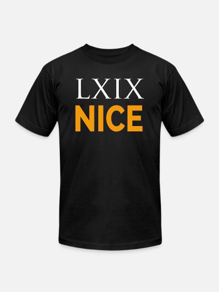 LXIX in latin - Unisex Jersey T-Shirt by Bella + Canvas - black
