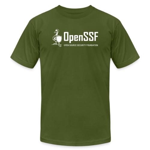 OpenSSF Logo White - Unisex Jersey T-Shirt by Bella + Canvas