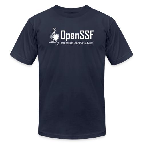 OpenSSF Logo White - Unisex Jersey T-Shirt by Bella + Canvas