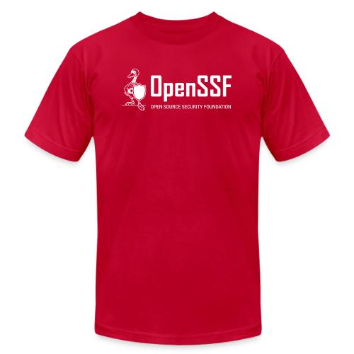 OpenSSF Logo White - Unisex Jersey T-Shirt by Bella + Canvas
