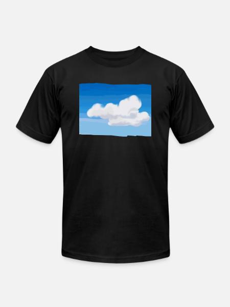 blue sky clouds - Unisex Jersey T-Shirt by Bella + Canvas - black