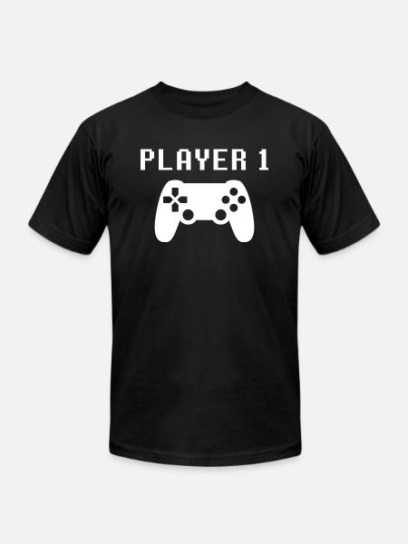 Player 1 - Unisex Jersey T-Shirt by Bella + Canvas - black