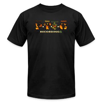 Orange Camo - Unisex Jersey T-Shirt by Bella + Canvas - black - Front - Jose (178cm)