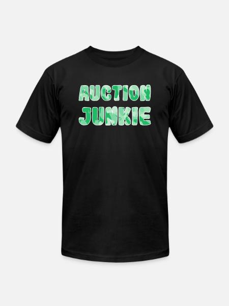 Auction Junkie green camo - Unisex Jersey T-Shirt by Bella + Canvas - black