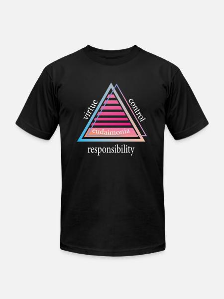 The Stoic Triangle of Happiness - Stoicism - Unisex Jersey T-Shirt by Bella + Canvas - black