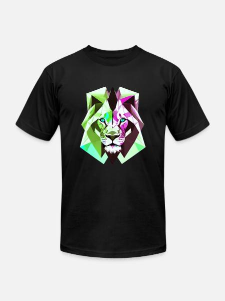 Polygon lion - Unisex Jersey T-Shirt by Bella + Canvas - black
