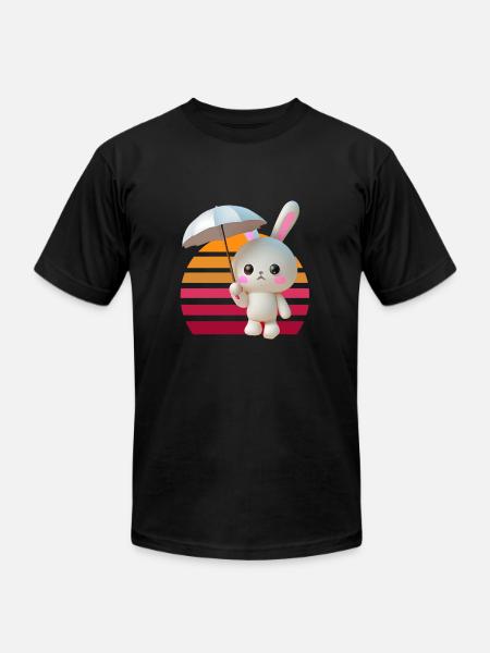 Bunny umbrella - Unisex Jersey T-Shirt by Bella + Canvas - black
