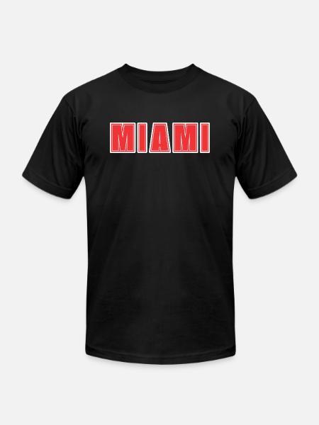 MIAMI RED Theme - Unisex Jersey T-Shirt by Bella + Canvas - black