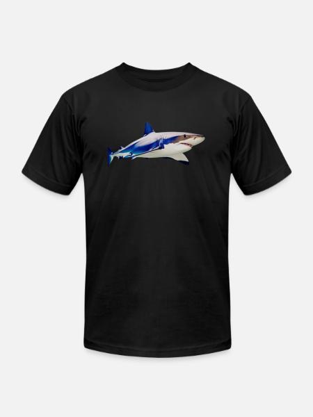 shark - Unisex Jersey T-Shirt by Bella + Canvas - black
