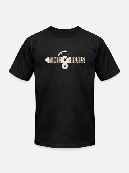 Time Heals - Unisex Jersey T-Shirt by Bella + Canvas - black