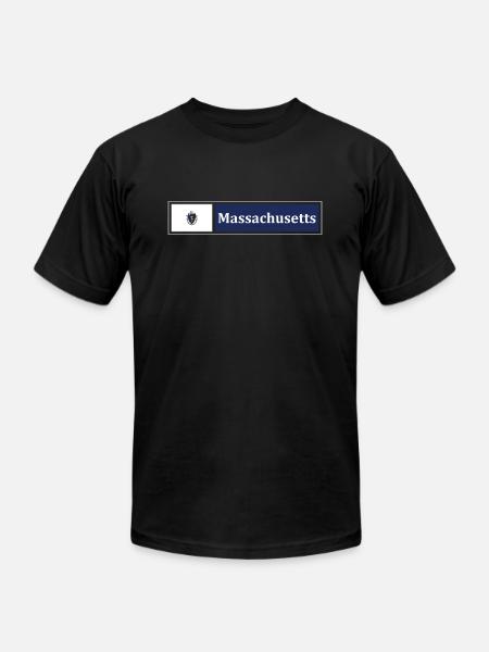 Massachusetts Flag - Unisex Jersey T-Shirt by Bella + Canvas - black