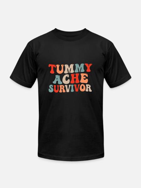 Tummy Ache Survivor - Unisex Jersey T-Shirt by Bella + Canvas - black